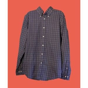 Classy Brooks Brothers Mens Milano LS Dress Shirt Size L, navy orange paisley